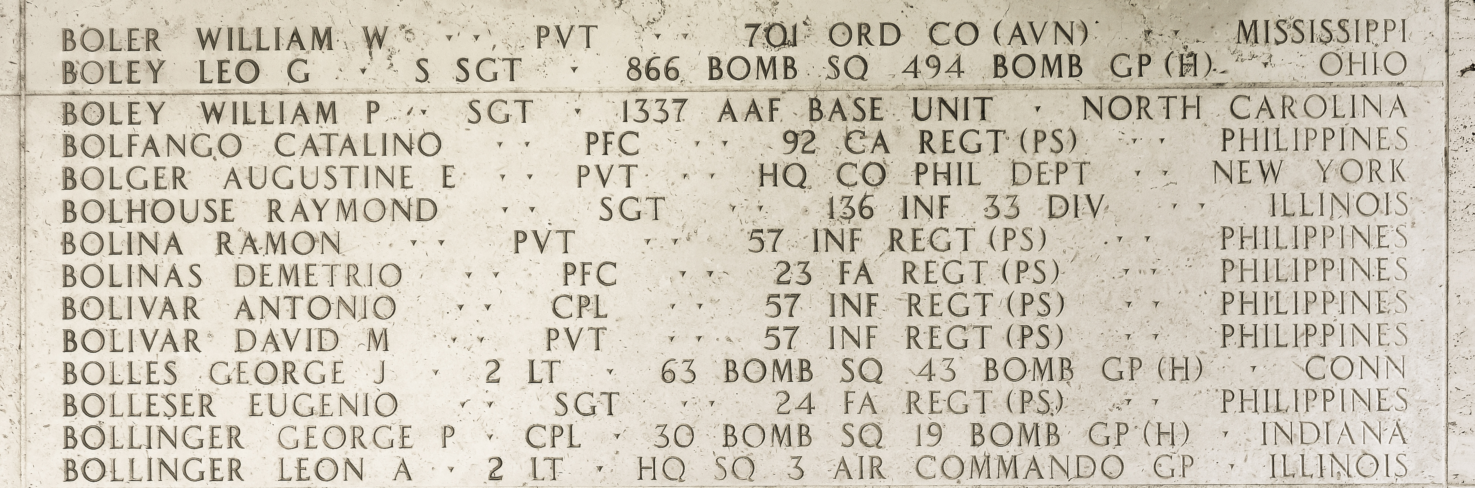 William P. Boley, Sergeant